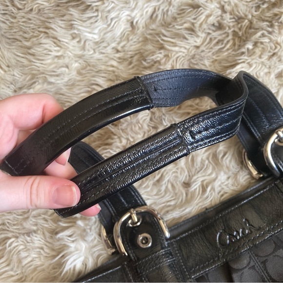 Coach vintage y2k black signature canvas large shoulder bag - Picture 9 of 13